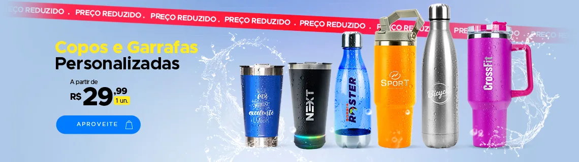Copos e garrafas personalizados